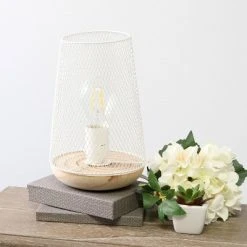 Wired Mesh Uplight Table Lamp White - Simple Designs -Desk Lamps sales shop unnamed file 2271