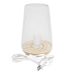 Wired Mesh Uplight Table Lamp White - Simple Designs -Desk Lamps sales shop unnamed file 2274