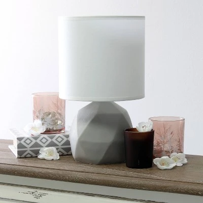 Geometric Concrete Lamp with Shade White - Simple Designs 2 Geometric Concrete Lamp with Shade White - Simple Designs - Image 2