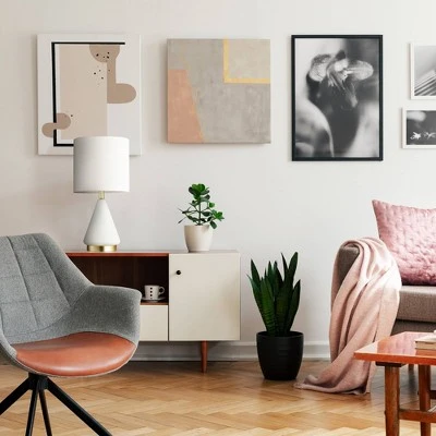 23" Glass Table Lamp with Linen Shade White - Globe Electric 1 23" Glass Table Lamp with Linen Shade White - Globe Electric