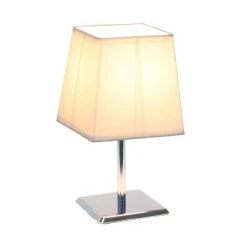 Mini Table Lamp with Squared Empire Fabric Shade White - Simple Designs