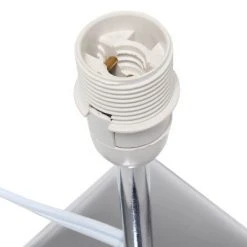 Mini Table Lamp with Squared Empire Fabric Shade White - Simple Designs -Desk Lamps sales shop unnamed file 2339