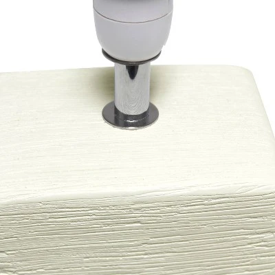 Petite Faux Stone Table Lamp with Fabric Shade - Simple Designs White 5 Petite Faux Stone Table Lamp with Fabric Shade - Simple Designs White - Image 5