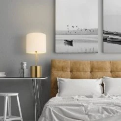 19" Pratt Table Lamp with Fabric Shade White - Globe Electric -Desk Lamps sales shop unnamed file 2350