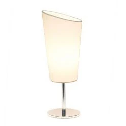 Mini Table Lamp with Angled Fabric Shade White - Simple Designs