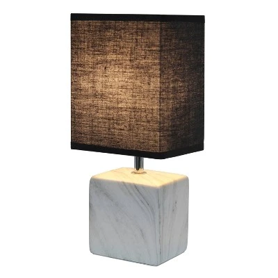 Petite Marbled Ceramic Table Lamp with Fabric Shade - Simple Designs Gray 1 Petite Marbled Ceramic Table Lamp with Fabric Shade - Simple Designs Gray