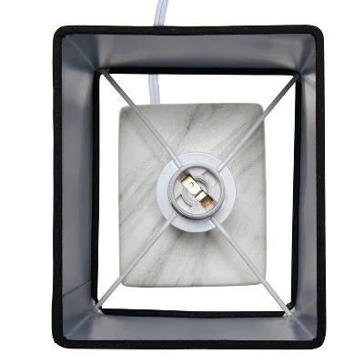 Petite Marbled Ceramic Table Lamp with Fabric Shade - Simple Designs Gray 4 Petite Marbled Ceramic Table Lamp with Fabric Shade - Simple Designs Gray - Image 4