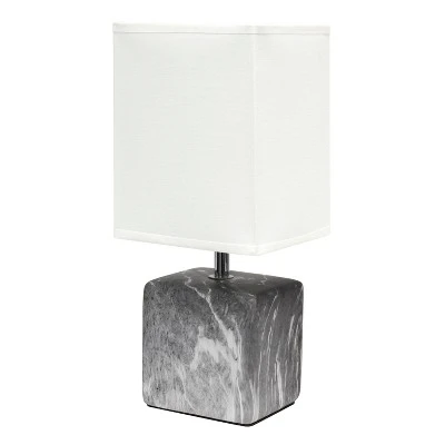 Petite Marbled Ceramic Table Lamp with Fabric Shade - Simple Designs Gray 9 Petite Marbled Ceramic Table Lamp with Fabric Shade - Simple Designs Gray - Image 9
