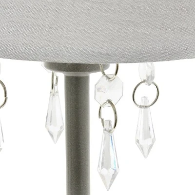 Table Lamp with Fabric Shade and Hanging Acrylic Beads Gray - Simple Designs 2 Table Lamp with Fabric Shade and Hanging Acrylic Beads Gray - Simple Designs - Image 2