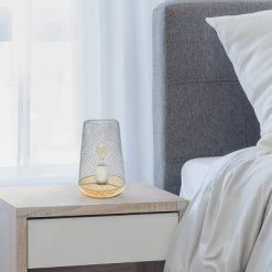 Wired Mesh Uplight Table Lamp Gray - Simple Designs -Desk Lamps sales shop unnamed file 2399