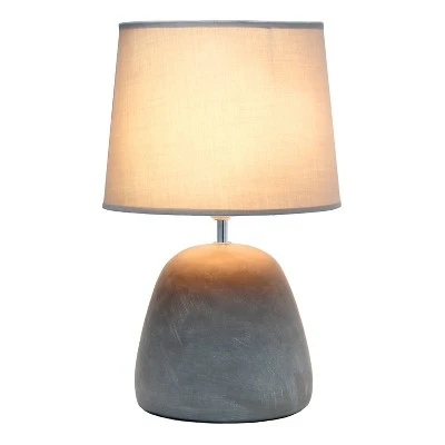 Round Concrete Table Lamp with Shade Gray - Simple Designs 1 Round Concrete Table Lamp with Shade Gray - Simple Designs