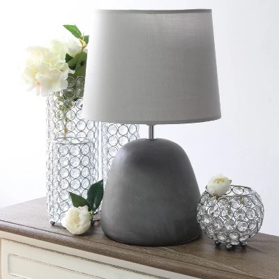 Round Concrete Table Lamp with Shade Gray - Simple Designs 2 Round Concrete Table Lamp with Shade Gray - Simple Designs - Image 2