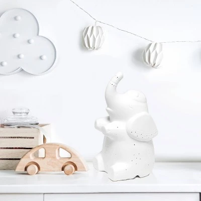Porcelain Elephant Shaped Table Lamp White - Simple Designs 3 Porcelain Elephant Shaped Table Lamp White - Simple Designs - Image 3