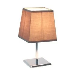 Mini Table Lamp with Squared Empire Fabric Shade Gray - Simple Designs
