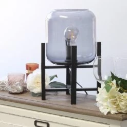 Wood Mounted Table Lamp with Glass Cylinder Shade Smoke - Simple Designs 9 Wood Mounted Table Lamp with Glass Cylinder Shade Smoke - Simple Designs -Desk Lamps sales shop unnamed file 2441