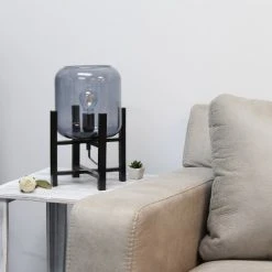 Wood Mounted Table Lamp with Glass Cylinder Shade Smoke - Simple Designs 10 Wood Mounted Table Lamp with Glass Cylinder Shade Smoke - Simple Designs -Desk Lamps sales shop unnamed file 2442