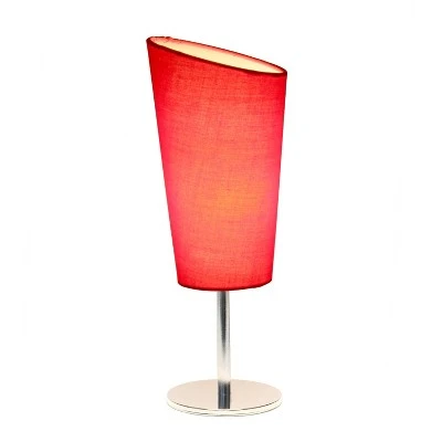 Mini Table Lamp with Angled Fabric Shade Red - Simple Designs 1 Mini Table Lamp with Angled Fabric Shade Red - Simple Designs