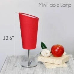 Mini Table Lamp with Angled Fabric Shade Red - Simple Designs 9 Mini Table Lamp with Angled Fabric Shade Red - Simple Designs -Desk Lamps sales shop unnamed file 2449
