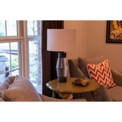 26.25" Glass and Metal Cadance Convex Table Lamp (Includes LED Light Bulb) Bronze - Decor Therapy -Desk Lamps sales shop unnamed file 2460