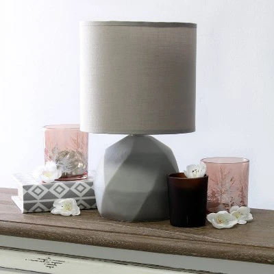Geometric Concrete Lamp with Shade Gray - Simple Designs 2 Geometric Concrete Lamp with Shade Gray - Simple Designs - Image 2