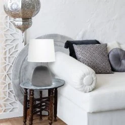 Round Concrete Table Lamp with Shade White - Simple Designs -Desk Lamps sales shop unnamed file 2469