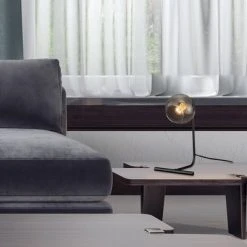 15" Livia Table Lamp with Glass Shade Matte Black - Globe Electric -Desk Lamps sales shop unnamed file 2484