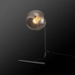 15" Livia Table Lamp with Glass Shade Matte Black - Globe Electric -Desk Lamps sales shop unnamed file 2486