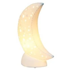 Porcelain Moon Shaped Table Lamp White - Simple Designs
