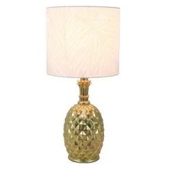 19" Modern Pineapple Table Lamp Gold Leaf - Decor Therapy