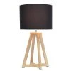 Wood Interlocked Triangular Table Lamp with Fabric Shade Natural - Simple Designs