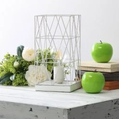 Metal Geometric Square Table Lamp White - Simple Designs 10 Metal Geometric Square Table Lamp White - Simple Designs -Desk Lamps sales shop unnamed file 2548