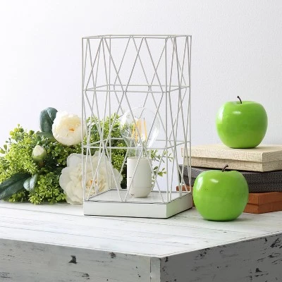 Metal Geometric Square Table Lamp White - Simple Designs 3 Metal Geometric Square Table Lamp White - Simple Designs - Image 3