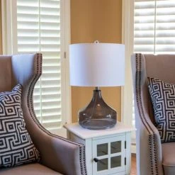 22" Glass Table Lamp Translucent Smoke - Decor Therapy -Desk Lamps sales shop unnamed file 2584