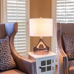 22" Glass Table Lamp Translucent Smoke - Decor Therapy -Desk Lamps sales shop unnamed file 2585