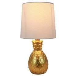 13" Geraldine Pineapple Table Lamp Gold - Decor Therapy