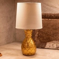 13" Geraldine Pineapple Table Lamp Gold - Decor Therapy -Desk Lamps sales shop unnamed file 2619