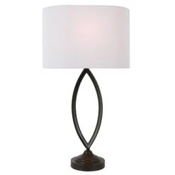 27" Sculpted Table Lamp Bronze - Decor Therapy