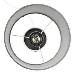 Hammered Metal Organizer Table Lamp with USB Charging Port and Fabric Shade White/Gray - Simple Designs -Desk Lamps sales shop unnamed file 2649