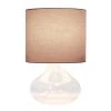 Clear Glass Raindrop Table Lamp with Fabric Shade Gray - Simple Designs