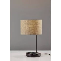 19.5" Oliver Charge Table Lamp Black - Adesso -Desk Lamps sales shop unnamed file 2681