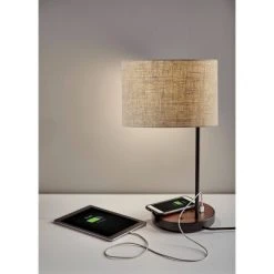 19.5" Oliver Charge Table Lamp Black - Adesso -Desk Lamps sales shop unnamed file 2683
