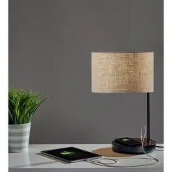 19.5" Oliver Charge Table Lamp Black - Adesso -Desk Lamps sales shop unnamed file 2684