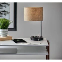19.5" Oliver Charge Table Lamp Black - Adesso -Desk Lamps sales shop unnamed file 2685