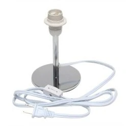 Mini Chrome Table Lamp with Angled Fabric Shade Gray - Simple Designs -Desk Lamps sales shop unnamed file 2690