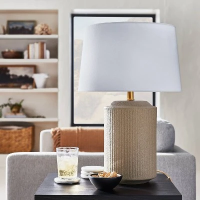 Threshold Designed W/Studio McGee Ceramic Assembled Table Lamp (Includes LED Light Bulb) Gray - Threshold™ designed with Studio McGee 1 Threshold Designed W/Studio McGee Ceramic Assembled Table Lamp (Includes LED Light Bulb) Gray - Threshold™ designed with Studio McGee