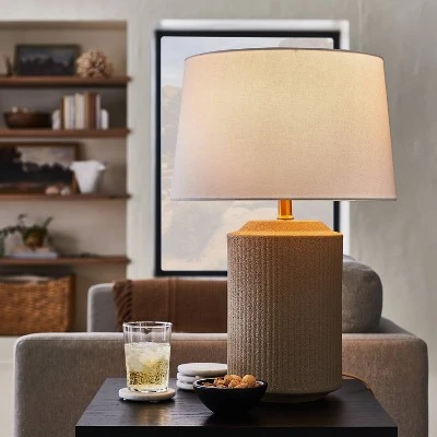 Threshold Designed W/Studio McGee Ceramic Assembled Table Lamp (Includes LED Light Bulb) Gray - Threshold™ designed with Studio McGee 2 Threshold Designed W/Studio McGee Ceramic Assembled Table Lamp (Includes LED Light Bulb) Gray - Threshold™ designed with Studio McGee - Image 2