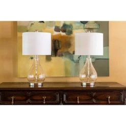 22.5" Set of 2 Crackled Teardrop Table Lamp Iridescent Gold - Decor Therapy -Desk Lamps sales shop unnamed file 2710