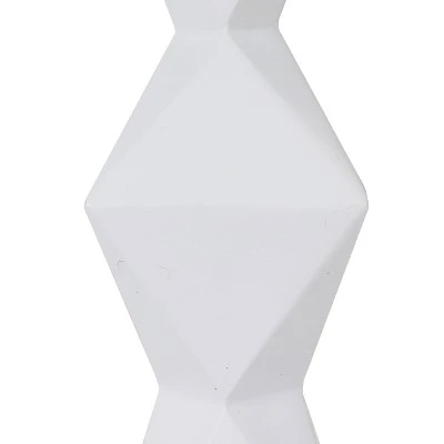 20.5" Knox Stacked Diamond Tale Lamp Satin White - Decor Therapy 3 20.5" Knox Stacked Diamond Tale Lamp Satin White - Decor Therapy - Image 3