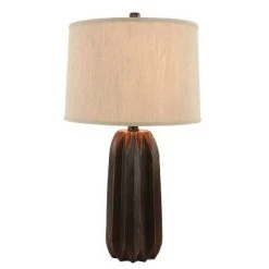 26.5" Acton Resin Table Lamp Brown - Decor Therapy