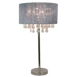 27" x 13" Penelope String Table Lamp Brushed Nickel - Decor Therapy